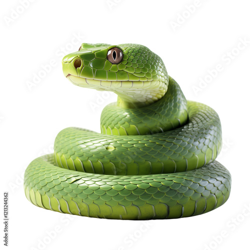 Poisonous Snake Isolated On White Background	
