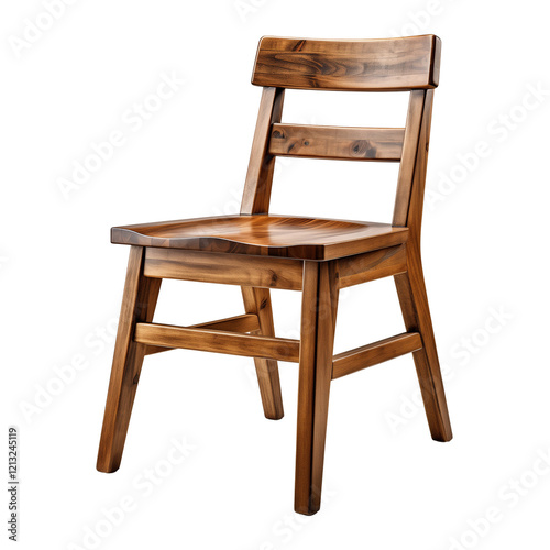 Wooden Chair On Transparent Background	