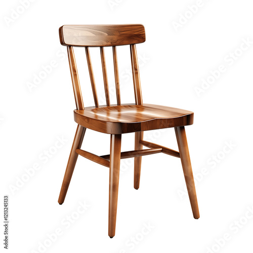 Wooden Chair On White Background	