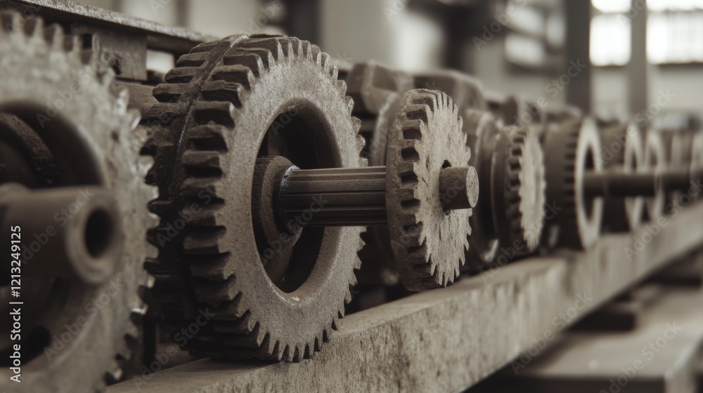 Close-up of rusty gears in an industrial setting. Close-up of rusty gears in an industrial setting.