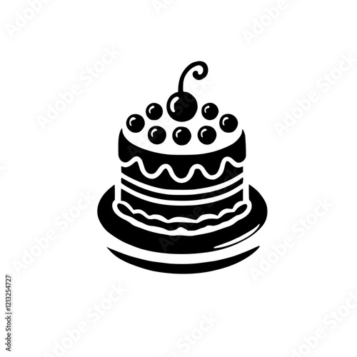 A delectable chocolate cake adorned with cherries, a delightful dessert for any occasion. This image captures the essence of sweetness and culinary artistry.