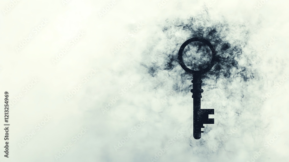 A mystical key emerging from soft smoke, symbolizing access to secrets and hidden truths. A mystical key emerging from soft smoke, symbolizing access to secrets and hidden truths.