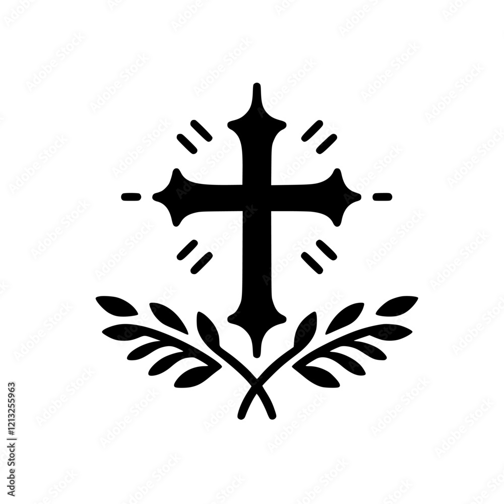 Elegant Cross with Olive Branches: A Symbol of Faith, Peace, and Hope. Perfect for religious art, spiritual designs, and inspirational projects. Elegant Cross with Olive Branches: A Symbol of Faith, Peace, and Hope. Perfect for religious art, spiritual designs, and inspirational projects.