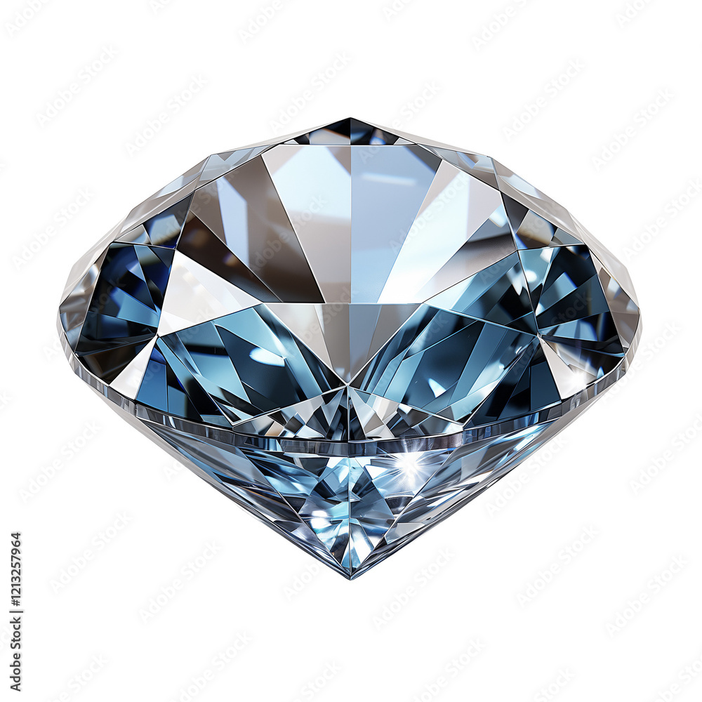 Diamond Crystal Isolated On Transparent Background	