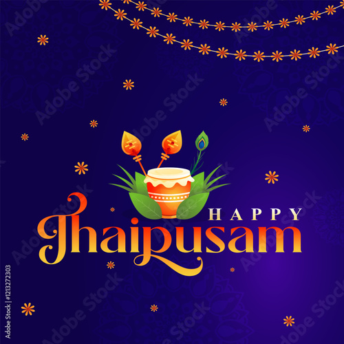 Vector illustration concept of Happy Thaipusam