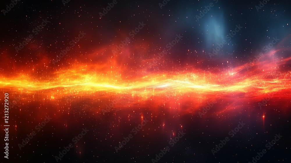 Obraz premium Abstract Cosmic Energy Wave with Red and Orange Hues