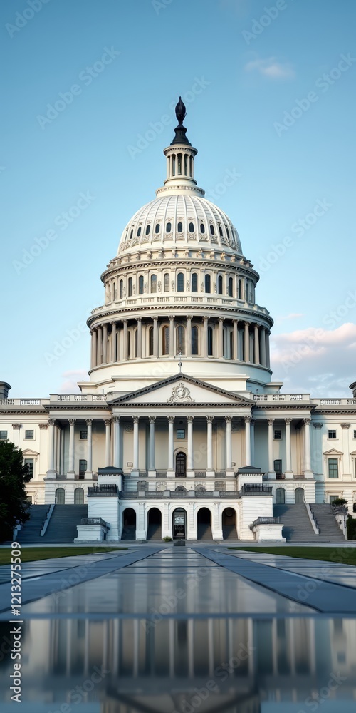 Obraz premium The United States Capitol, a symbol of democracy and freedom, is located in Washington DC and serves as the meeting place for the US