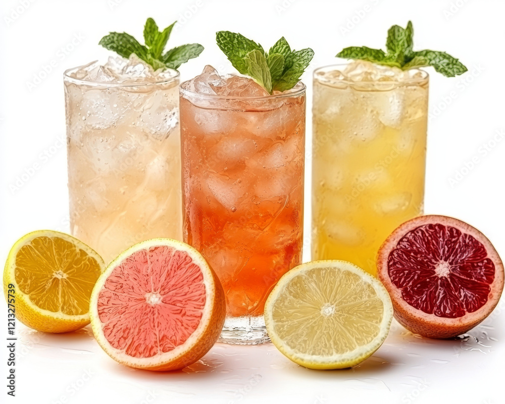 Refreshing citrus iced teas with mint. Refreshing citrus iced teas with mint.