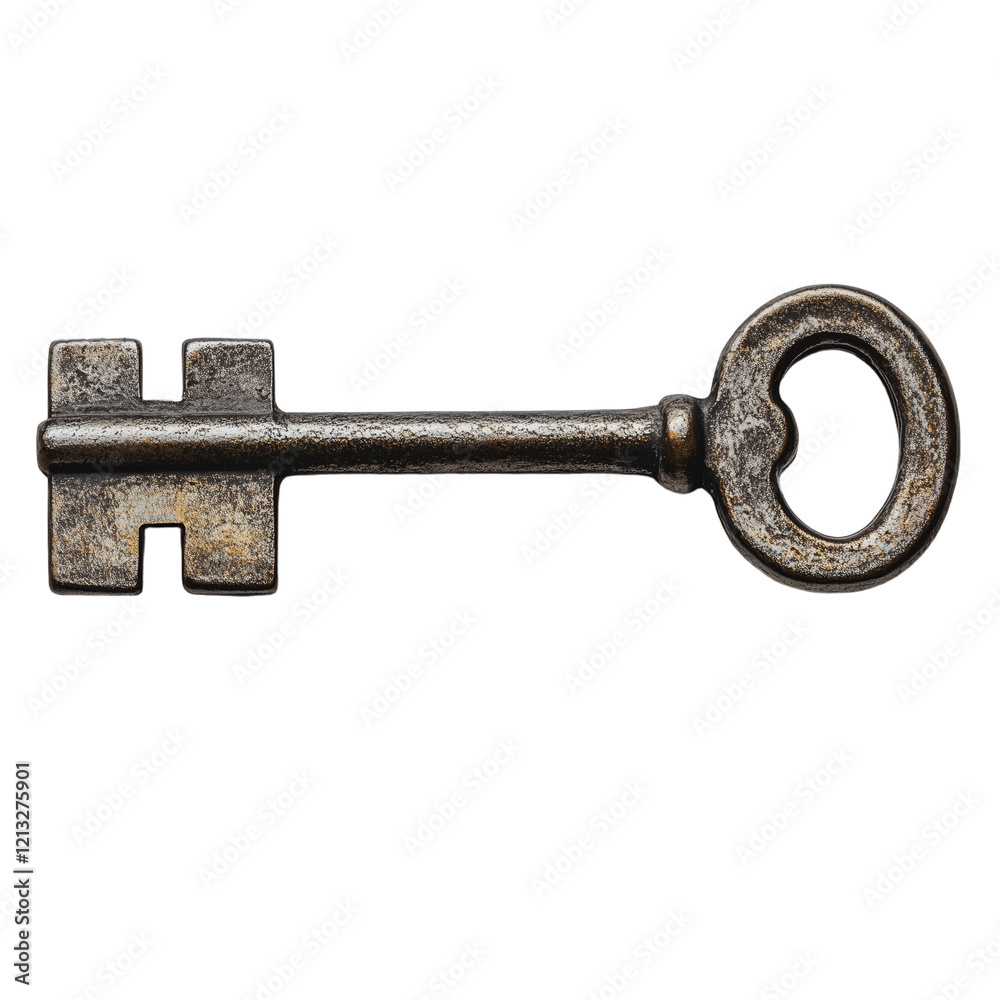 Old Metal Key for Unlocking Doors and Security Devices Old Metal Key for Unlocking Doors and Security Devices