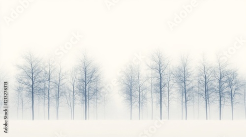 Wallpaper Mural Misty winter landscape with bare trees. Torontodigital.ca