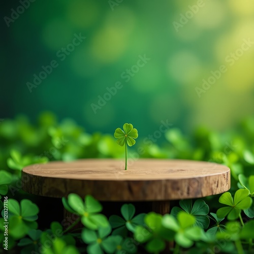 A four-leaf clover symbolizes good luck, prosperity, and harmony photo