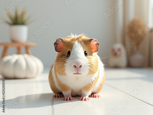 Small, furry rodent with a round body and short legs