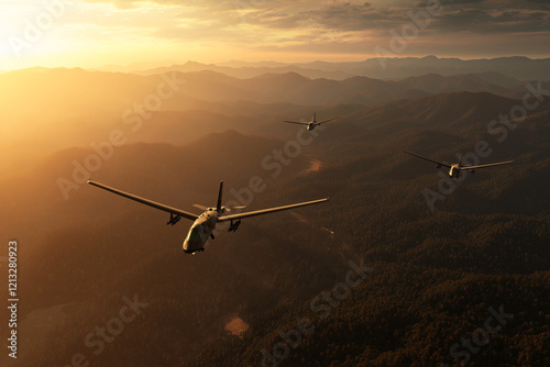 Drones militaires en vol photo