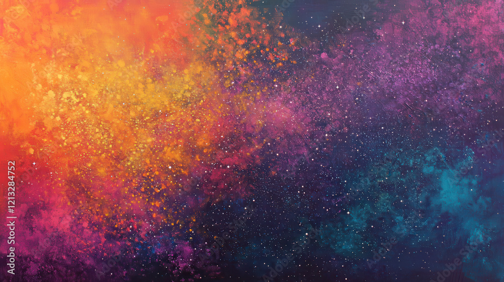 Fototapeta premium a vibrant depiction of a cosmic void filled with countless tiny luminous particles, forming intricate constellations and clusters, delicate gradients of light emerging from the background