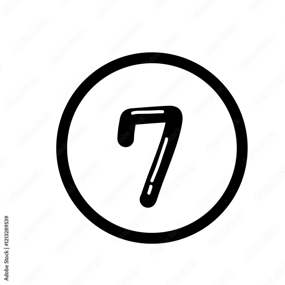 Circle number symbol sign