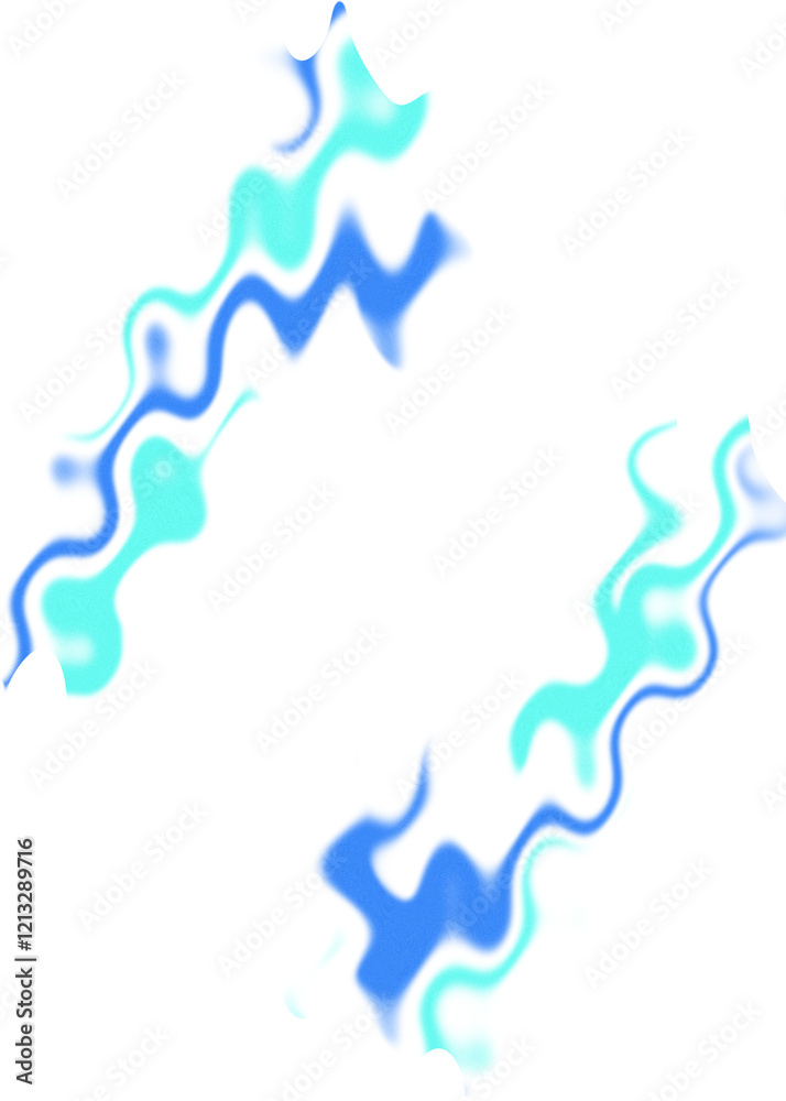 Fototapeta premium An abstract transparent wavy color blur design element.