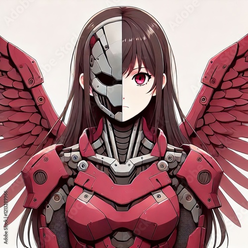 Cybernetic Female with Wing Enhancements photo