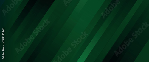 Geometric Green Background with Diagonal Stripes and Gradients. Vector Minimalist Backdrop for Irish St. Patrick Day