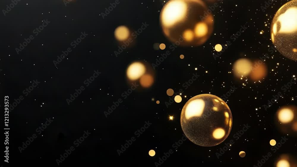 Golden orbs dance through the air creating a mesmerizing atmosphere of celebration and joy in a darkened space. Generative AI Golden orbs dance through the air creating a mesmerizing atmosphere of celebration and joy in a darkened space. Generative AI