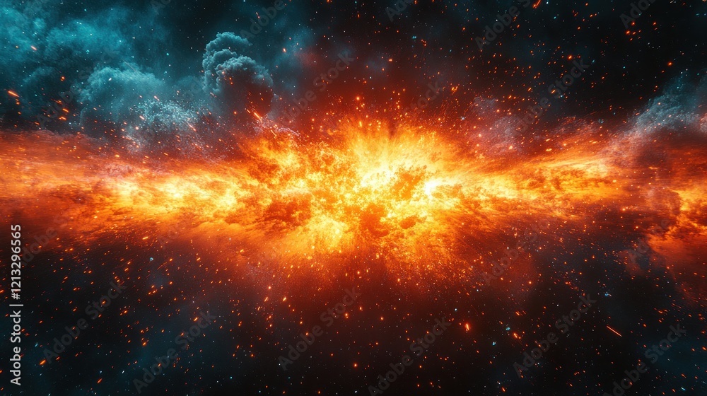 Comic Book Explosion Background with Lightning and Thunder Effects Comic Book Explosion Background with Lightning and Thunder Effects