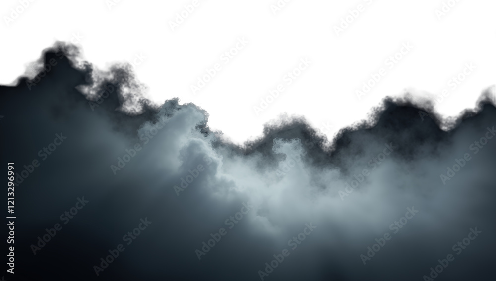 Naklejka premium Abstract Smoke Flow Against a Dark Background, A captivating image showcasing wispy, flowing smoke against a deep black backdrop.