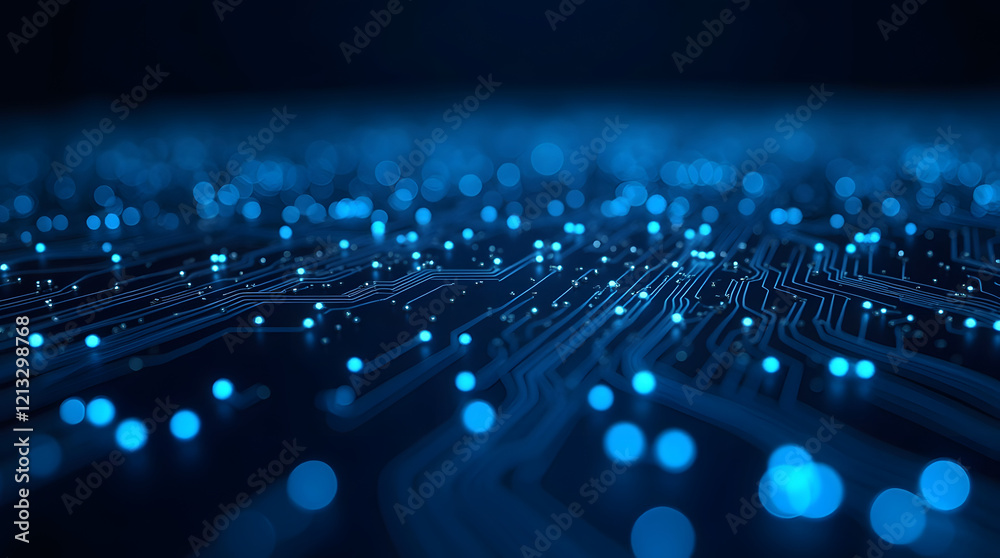 Fototapeta premium Circuit Board Background Illuminating Advanced Technology, Connectivity, Innovation, Futuristic Systems, and Digital Transformation Concepts. 