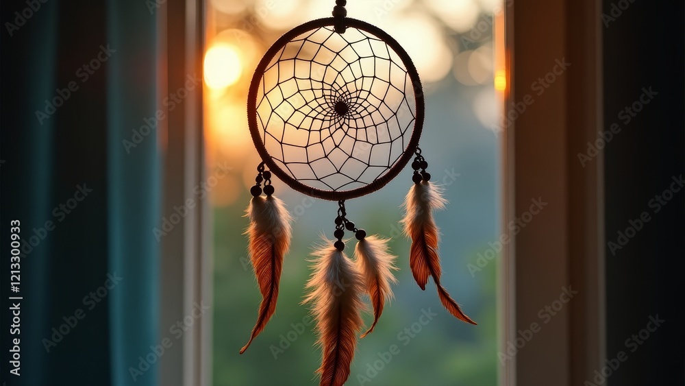 Obraz premium A handmade dreamcatcher, crafted with love and care, symbolizing protection and harmony