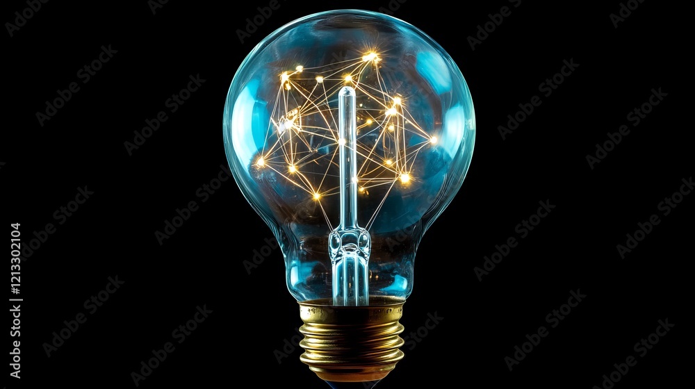 Glowing Light Bulb Symbolizing Innovation and Ideas with Digital Network Connections, Futuristic Technology Concept for Creativity and Smart Solutions. Glowing Light Bulb Symbolizing Innovation and Ideas with Digital Network Connections, Futuristic Technology Concept for Creativity and Smart Solutions.