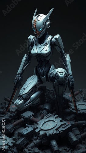 Cybernetic Ninja in Tactical Stance