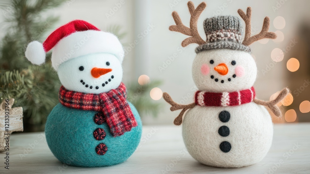 DIY crafts with pre-cut felt pieces and glue, creating adorable snowman and reindeer decorations DIY crafts with pre-cut felt pieces and glue, creating adorable snowman and reindeer decorations