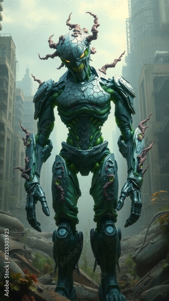 Alien Sentinel in a Post-Apocalyptic Setting Alien Sentinel in a Post-Apocalyptic Setting