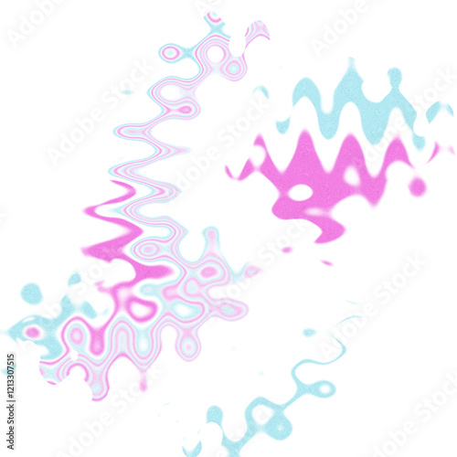 An abstract transparent wavy color blur design element.