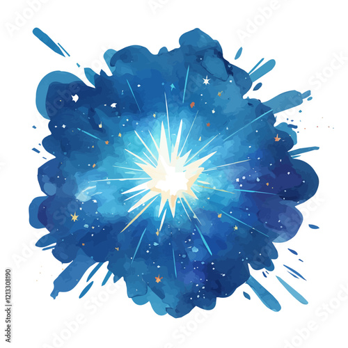 Wallpaper Mural Supernova Explosion – Watercolor Flat Vector, Vibrant Cosmic Event Artwork, Celestial Explosion Design, Stellar Supernova Visualization, Outer Space Art Illustration
 Torontodigital.ca
