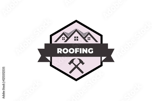 Vintage roofing or home service logo design inspiration 