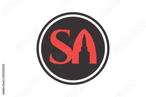 vector illustration of a bullet and SA logo letter