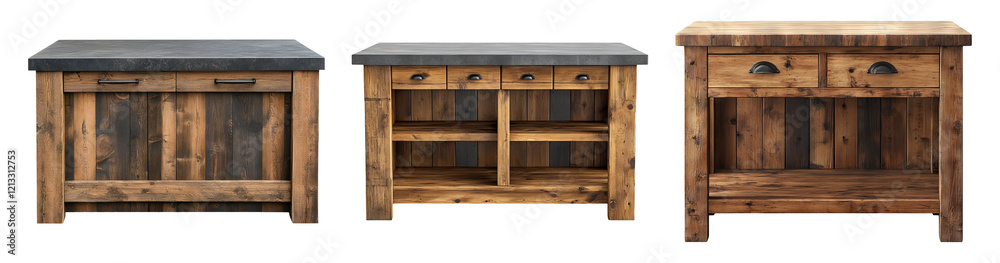 Various Wooden Tables with Transparent Background for Display Purposes Various Wooden Tables with Transparent Background for Display Purposes