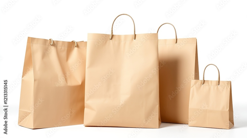 Shopping bag mockups. Paper package isolated on white background. Realistic mockup of craft paper bags.
Shopping bag mockups. Paper package isolated on white background. Realistic mockup of craft paper bags.