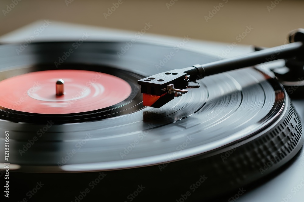 Close-up of a turntable playing a vinyl record. Perfect for music, nostalgia, and retro themes. Close-up of a turntable playing a vinyl record. Perfect for music, nostalgia, and retro themes.