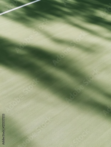 Shadows on green tennis court, abstract sports-inspired design - minimalist editorial brand content for social media faceless digital marketing, website background, blog cover