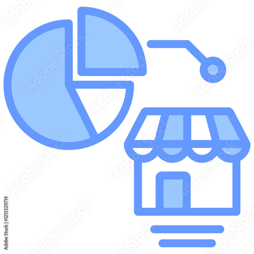 Market Share Blue Icon