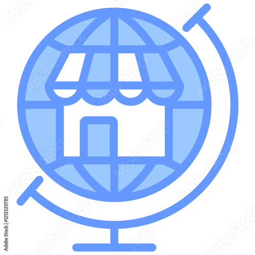 Market Geographic Blue Icon