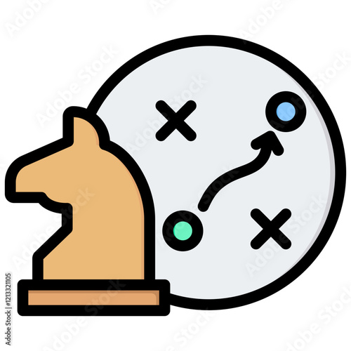 Strategy Outline Color Icon
