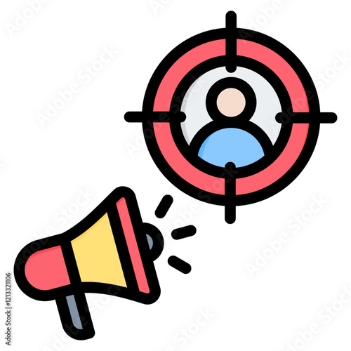 Target Marketing Outline Color Icon