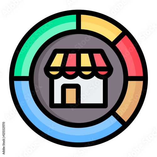 Segmentation Outline Color Icon