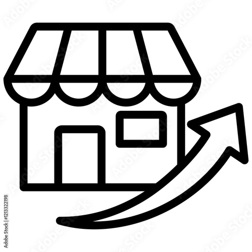 Market Growth Outline Icon