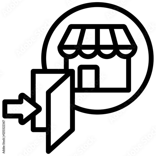 Market Entry Outline Icon