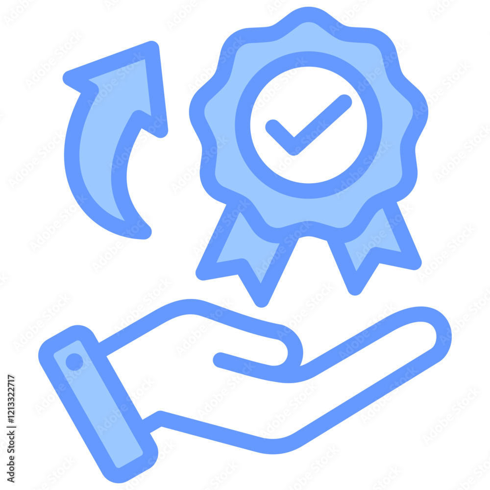 Total Quality Management Blue Icon Total Quality Management Blue Icon