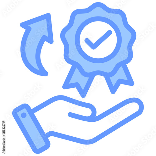 Total Quality Management Blue Icon