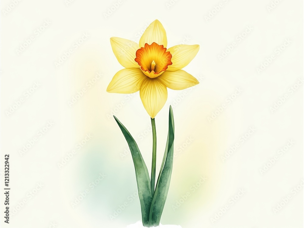 Fototapeta premium A symbol of hope and renewal, the daffodil is a vibrant and resilient flower that blooms in early spring