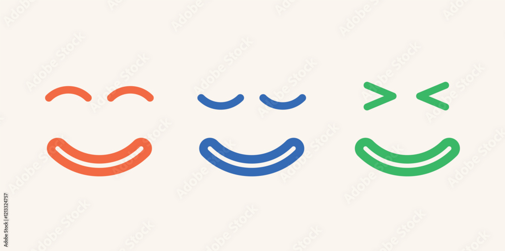 Illustration emote face set with blank background